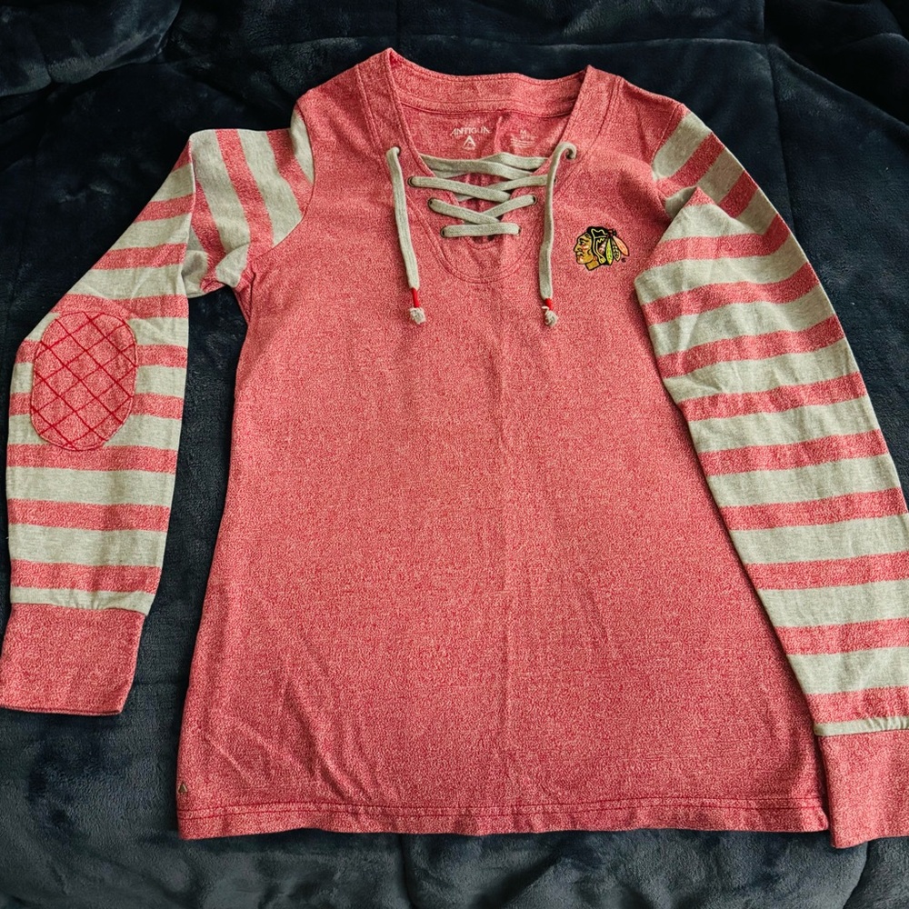Women’s Lace-Up Chicago Blackhawks Knit Top